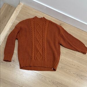 Rust Cable Knit Sweater